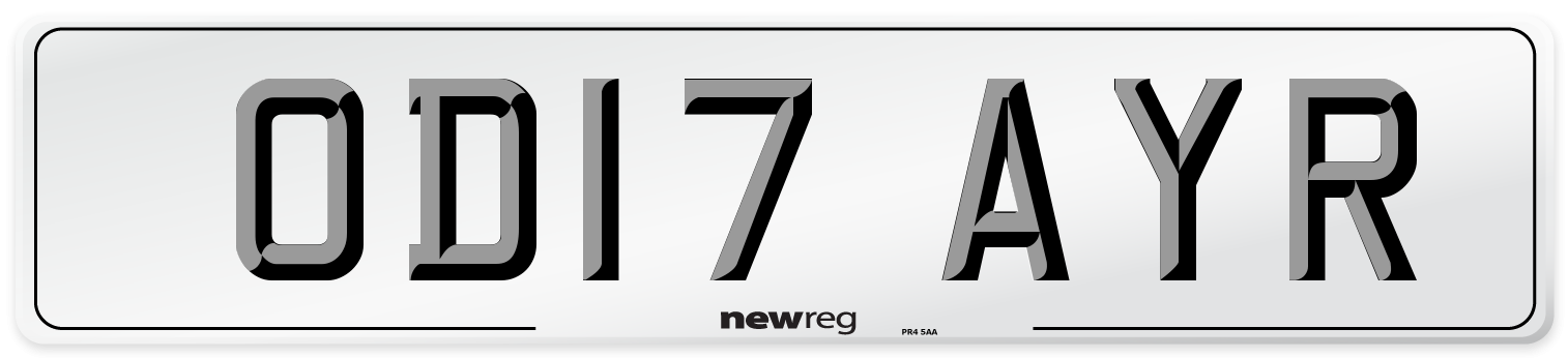 OD17 AYR Number Plate from New Reg